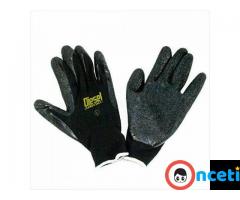 12-PACK SAFETY AND WORK GLOVES. latex coated grip